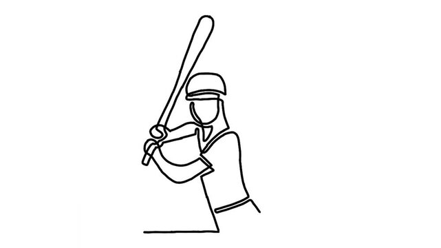 Continue line animation of baseball player