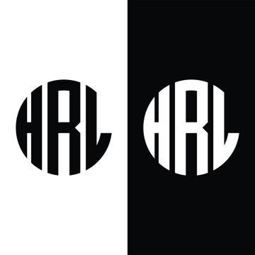 Creative Rounded Letter HRL Monogram Logo Design Stock Vector And Vector Art.