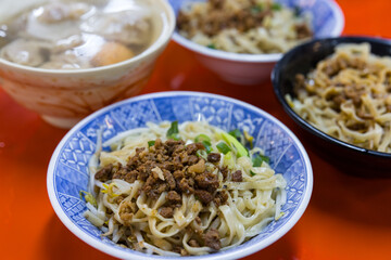 Taiwan braised minced pork noodle served fresh hot