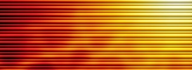 Obraz premium Abstract vibrant red to golden yellow horizontal lines background with dynamic light effect illustration