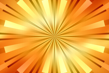 Obraz premium Vibrant golden orange radial sunburst background with dynamic glowing energy rays pattern illustration