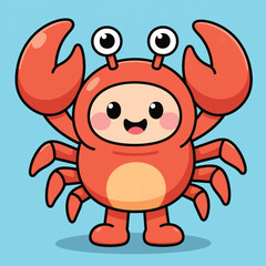 Fototapeta premium Cute Crab Smile Mascot Illustrator Artwork Banner Background Design Template 