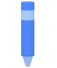 Stylized Blue Crayon 3d icon