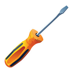 Orange Handle Screwdriver Tool For Professional Technical Repair And Industrial Hardware Maintenance Service Illustration