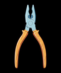 Heavy Duty Wood Texture Handle Pliers For Professional Mechanical Engineering And Technical Hardware Repair Maintenance Services