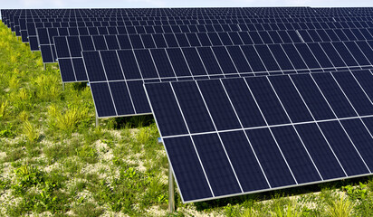 Photovoltaic panel array in desert areas