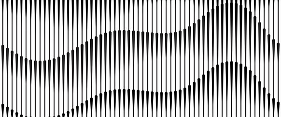 Abstract op art background made from black and white lines. abstract wavy lines background. line art vector.