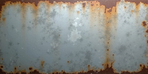 A detailed, dark brown, textured metal surface with a rough, grungy rust pattern creates an aged, weathered wall backdrop