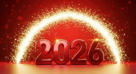 Red Glitter Arc Glow 2026