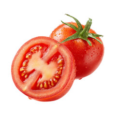 Transparent PNG available sliced tomato vegan food isolated on with white background(6)