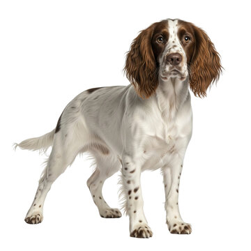 Beautifully captured image of a Springer Spaniel, a beloved dog species, highlighting the distinct markings and gentle nature of this popular breed