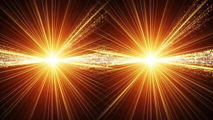Abstract glowing light burst with golden energy rays and particle effects - Powered by Adobe