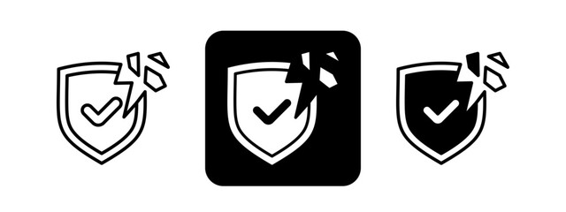 Trust  Solid color and black line drawing vector illustration set