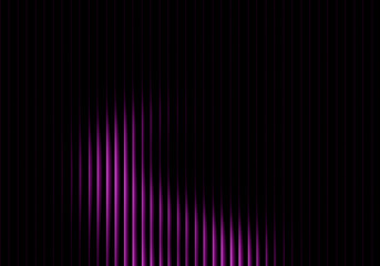 Abstract image of vertical lines with purple light against a dark black background texture design