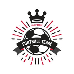 Soccer color Football Badge Logo Design Templates | Sport Team Identity Vector Illustrations isolated on black Background