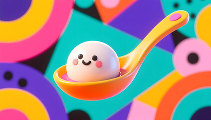 Geometric colorful creative tangyuan