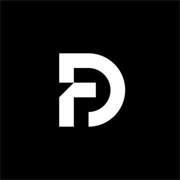Sleek, futuristic FD or DF logo using negative space and continuous curves. Conveys flow and precision. Perfect for design studios or luxury brands.