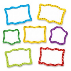 Fototapeta premium Colorful Wavy Polka Dot Frames and Labels Set