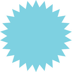 Cyan Starburst Shape With Jagged Edges On A Transparent Background Isolated Graphic Element For Design