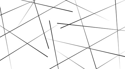 Abstract white background with random black lines, seamless random chaotic digital line business concept.