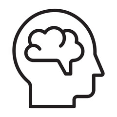 Head thinking icon vector illustration
