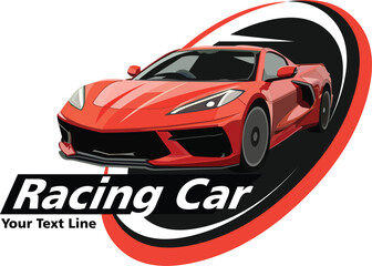 Red racing car logo.eps