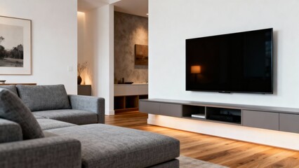 미니멀화이트톤의현대적인거실인테리어