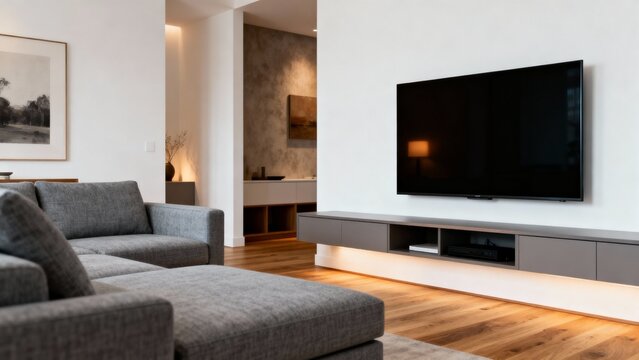 미니멀화이트톤의현대적인거실인테리어