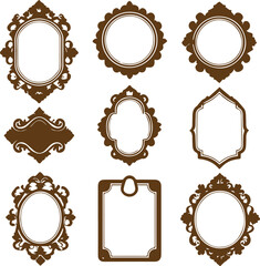 Doodle picture frame, hand drawn line vintage frame vector shape on white background