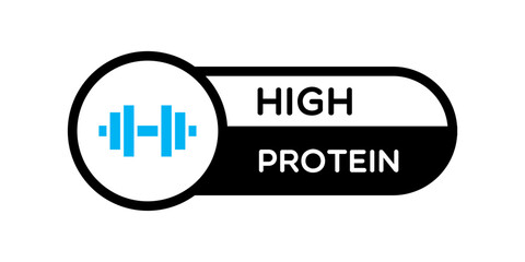 Vector High Protein Label on White Background