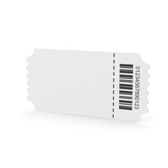 White Ticket with Barcode Stripe