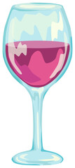 グラスに注がれたワインのイラスト ベクター素材