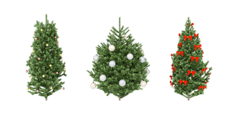 3d render collection christmas tree decoration