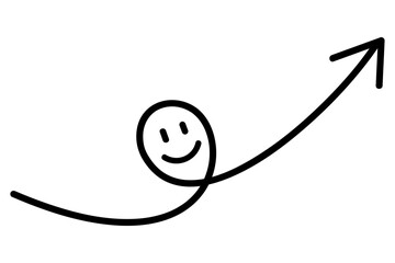 ニコニコマーク付きのかわいい矢印