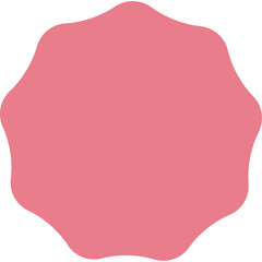 A Simple Pink Abstract Shape with Undulating Edges on a Transparent Background