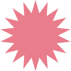 A Simple Pink Starburst Shape With Many Points Isolated On A Transparent Background For Design Element Use