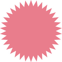 A Pink Starburst Shaped Graphic Element with Sharp Points on a Transparent Background Ideal for Design Projects and Decorations