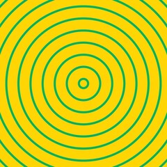 Yellow and Green Concentric Circle Abstract Pattern.
