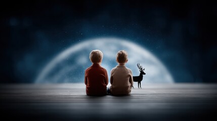 Beautiful outdoor scene of children playing together in nature, capturing childhood innocence, friendship, joy, imagination, outdoor adventure, and natural scenery