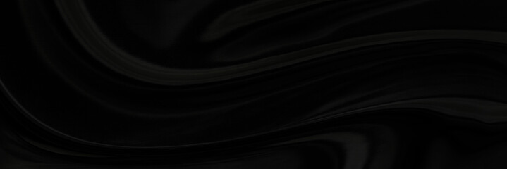 Black gray satin dark fabric texture luxurious shiny that is abstract silk cloth background with patterns soft waves blur beautiful.