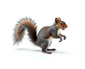 Obraz premium Eastern gray squirrel standing with bushy tail