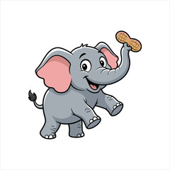 Fototapeta premium Adorable Small Cartoon Baby Elephant Character Illustration