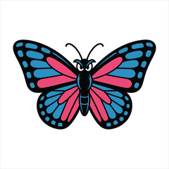 Vibrant Cartoon Butterfly Illustration in Pop Art Style for Kids and Nature Designs