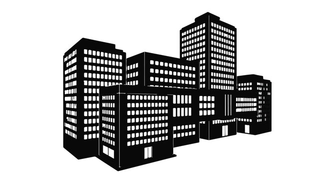 Modern city skyline with illuminated high-rise buildings at night - Powered by Adobe