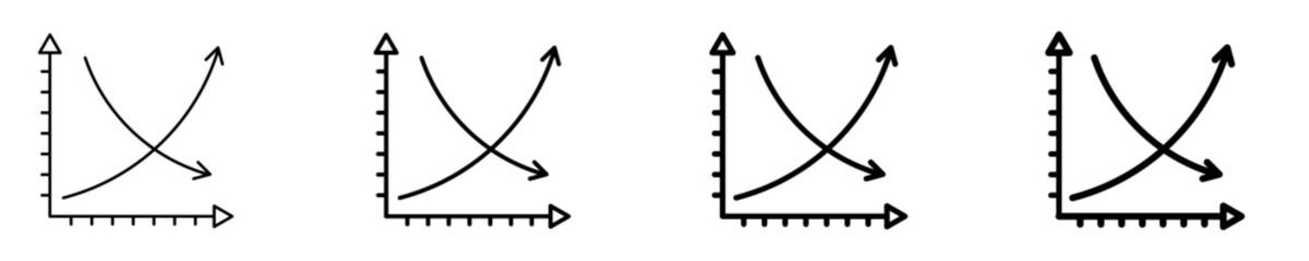 Supply And Demand Curve  Icon Set Different Style Collection
