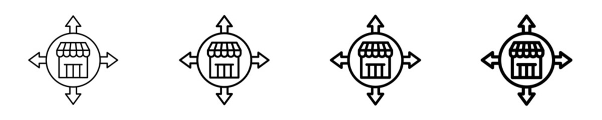 Intersection Arrows  Icon Set Different Style Collection
