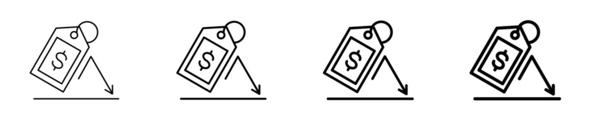 Price Floor  Icon Set Different Style Collection
