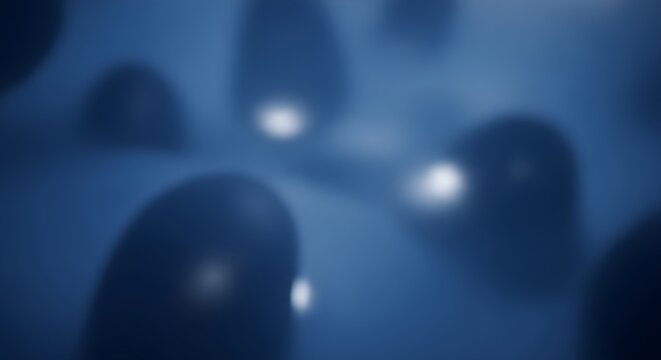 Ethereal Blue Orbs Soft Focus Abstract with Ambient Light - Powered by Adobe