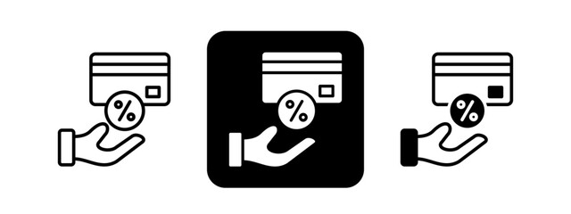 Tax Credit  Solid color and black line drawing vector illustration set