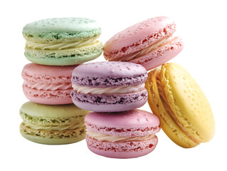 Obraz premium Assortment of colorful french macarons stacked